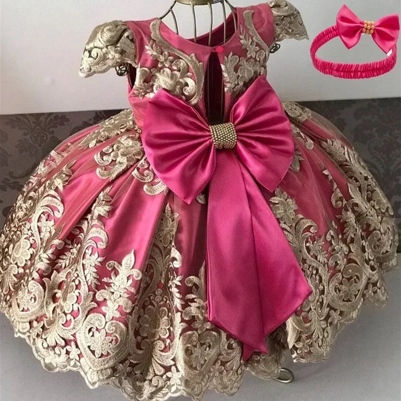 2024 Retro Neugeborenen Baby Mädchen Schneewittchen Prinzessin Kleid Backless Gericht Mädchen Geburtstag Hochzeiten Kleider Kinder Mädchen Party Kleid