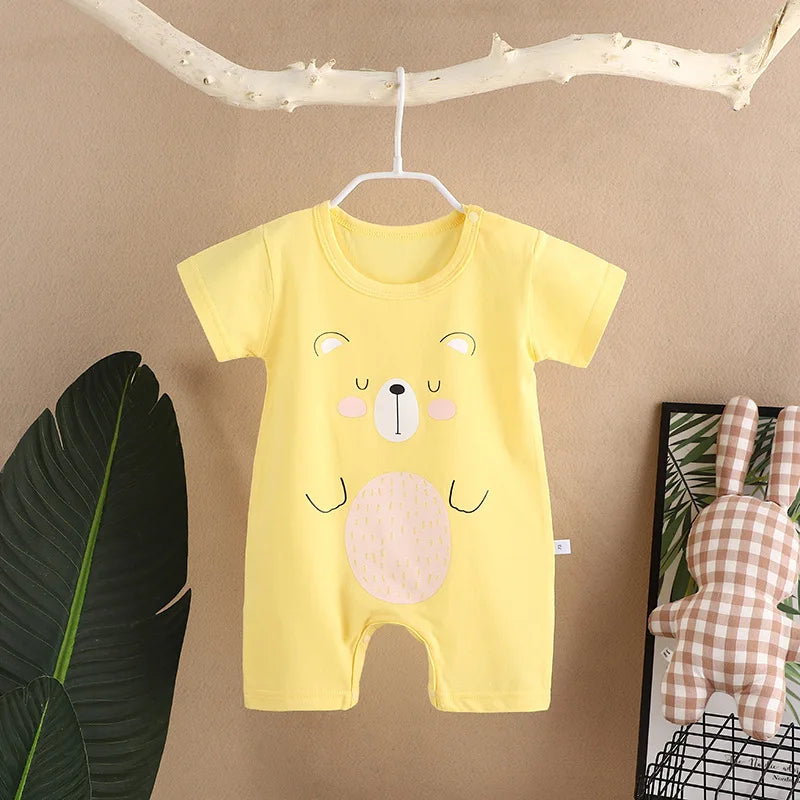 0-2 Years Infant Toddler Rompers Cotton Summer Baby Boys Thin Rompers Short Sleeve Newborn Cartoon Baby Girls Bodysuit