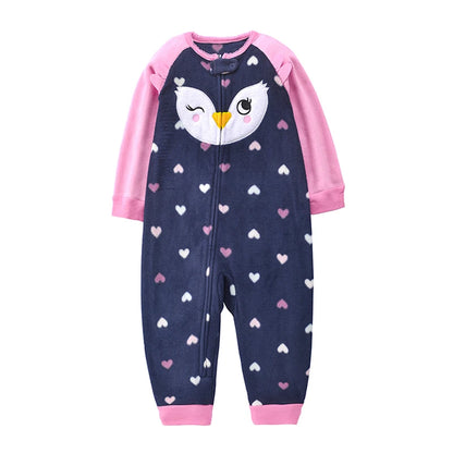 Winter Baby Clothes Pajamas Boy Girl Warm Infant Rompers Autumn Zipper Fleece Overall Animal Jumpsuit Clothing 9 12 18 24 months