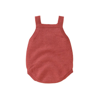 Atmungsaktiver gestrickter ärmelloser Neugeborenen-Sommer-Spielanzug für Jungen und Mädchen aus weichem Strick für den Säuglings-Bodysuit-Overall für Kleinkinder im Alter von 0–18 Monaten