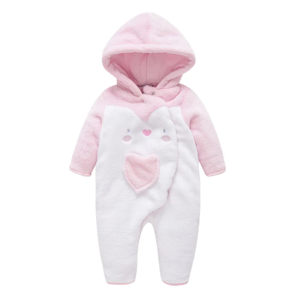 2023 Premature Baby Boy Girl Rompers 0-3 Months Long Sleeve Winer Warm Clothes Hooded Cotton Lovely Clothing