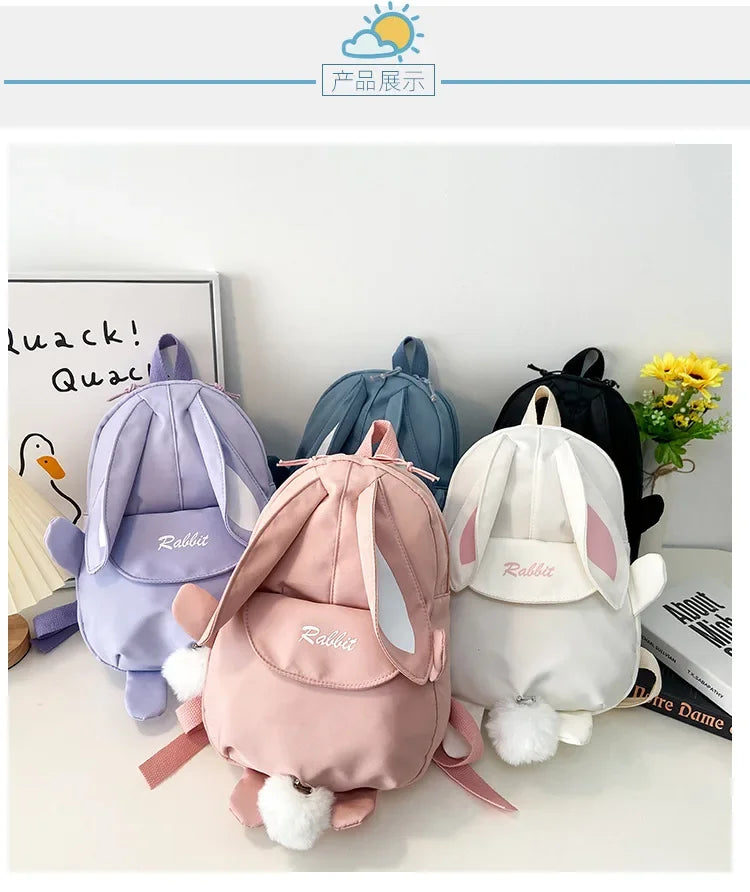 New Fashion Children School Bags Bunny Portable Backpacks Kids Travel Rucksacks Cute Boys and Girls School Book Backpack 20L