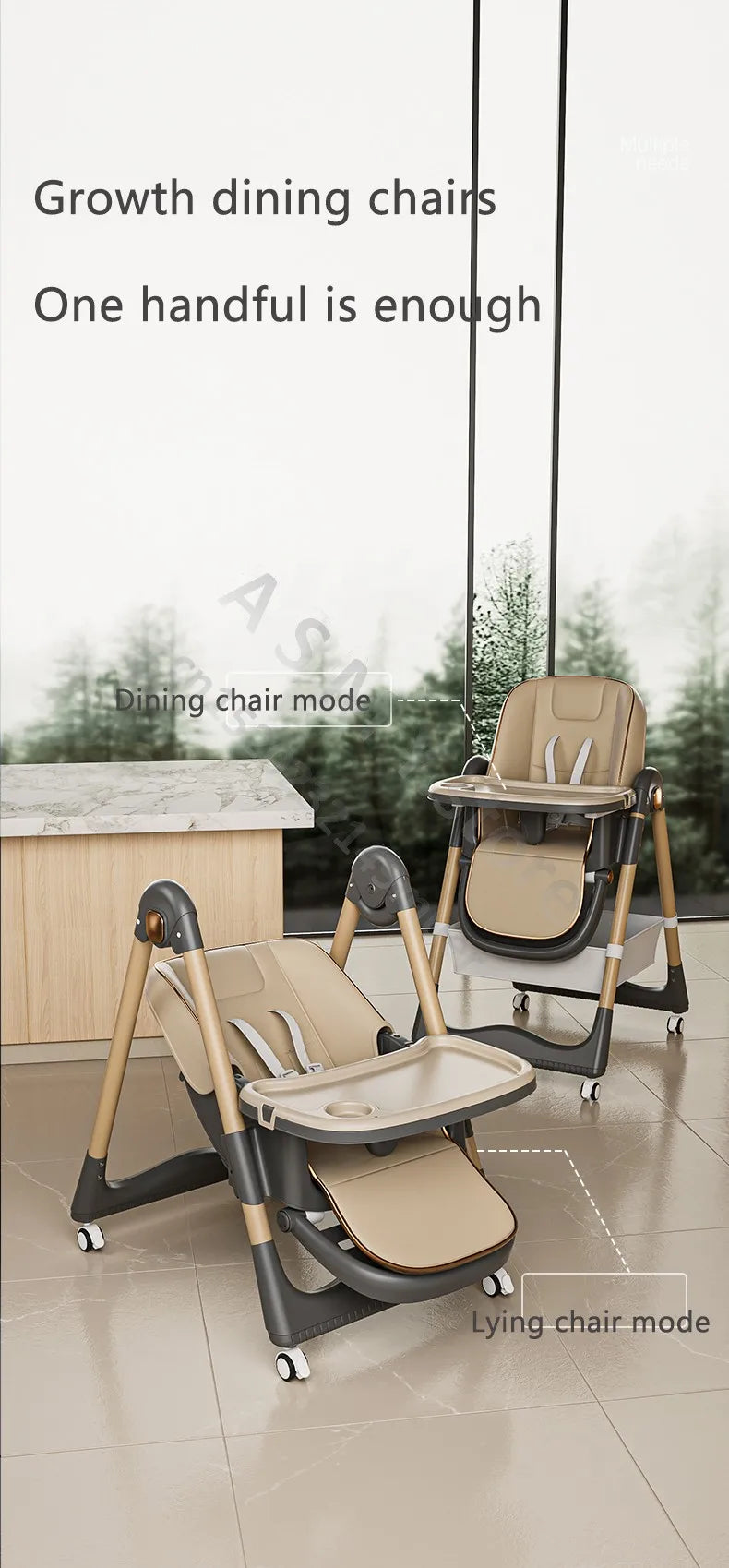 Raised baby dining chair, children's multifunctional foldable dining chair, convenient baby eating dining chair, baby recliner