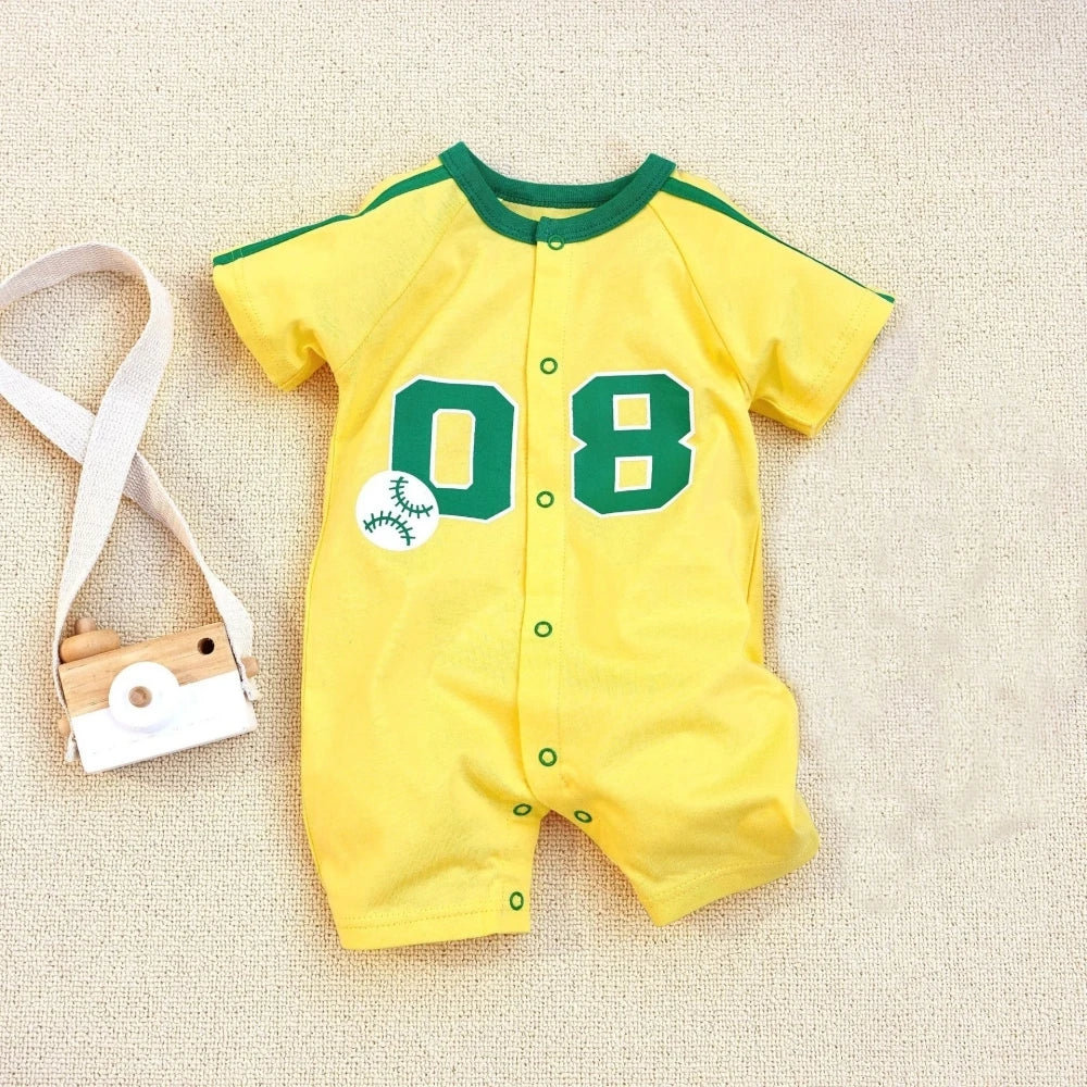 3-18M Sommerkleidung für Baby Mädchen Kurzarm Kleinkinder süße Baumwollspielanzug Baby Jungen Kleidung Druck Boutique Kleidung Onesie