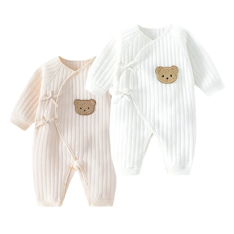 Jungen Mädchen Bodysuit Neugeborenen Onesie Kleidung Baumwolle Kleinkind Home Wear 0-6M Verdickte Frühlings- und Herbstkleidung