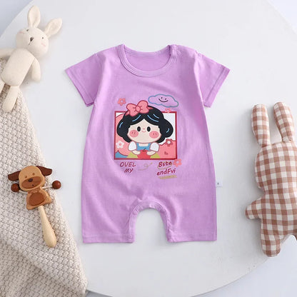 0-2 Years Infant Toddler Rompers Cotton Summer Baby Boys Thin Rompers Short Sleeve Newborn Cartoon Baby Girls Bodysuit