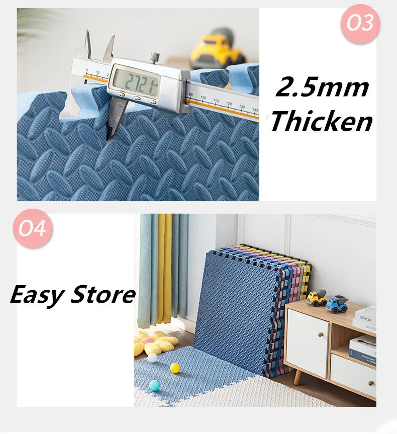 Tatame Baby Play Mat Thick 25mm Baby Activity Gym Play Mats 6PCS 30x30cm Play Mats for Baby Mat Tatames Kids Carpet Puzzle Mat