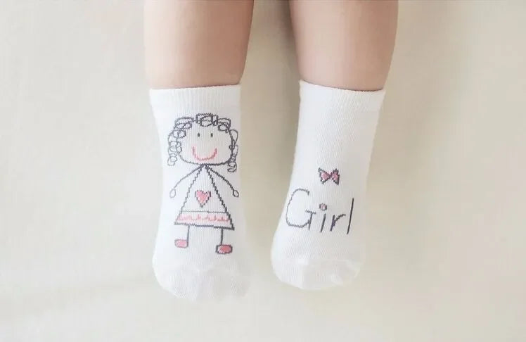 2024 New Spring Baby Socks - Cute Toddler Asymmetry Anti-Slip Cotton Socks for Newborns