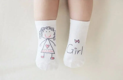 2024 New Spring Baby Socks - Cute Toddler Asymmetry Anti-Slip Cotton Socks for Newborns