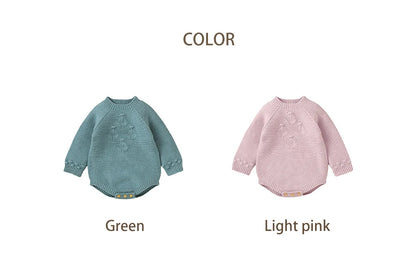 Baby Bodysuits Clothes Spring Autumn Long Sleeve Knit Newborn Girls Solid Onesie Outfits 0-18m One Piece Winter Infant Jumpsuits