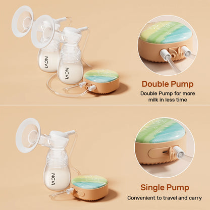 NCVI Double Electric Breast Pumps 4 Modes & 9 Levels with 4 Size Flanges & 10pcs Breastmilk Storage Bags