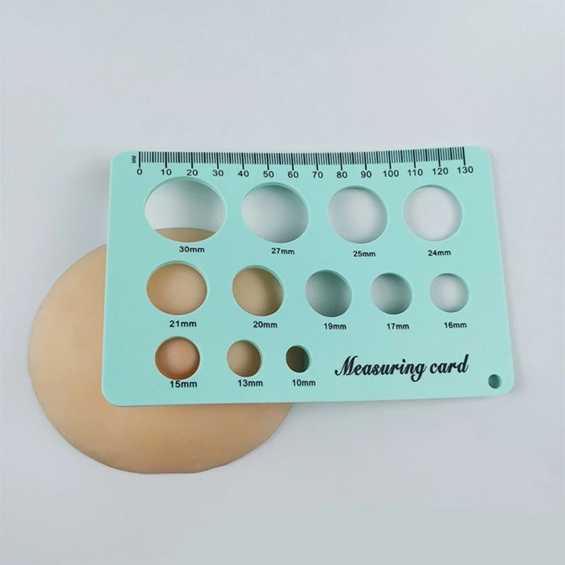 Breast Pump Nipple Silicone Ruler 12Size Nipple Diameter Breastpump Flange Circle Sizing Ruler Measuring Card Sizing Tool