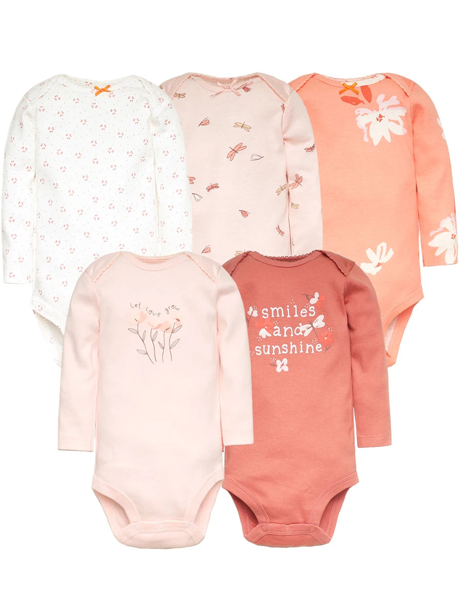 3-5 PCS/LOT Soft Cotton Baby Bodysuits Long Sleeve Newborn Baby Clothing Set Christmas Baby Girls Boys Clothes Infant Jumpsuit