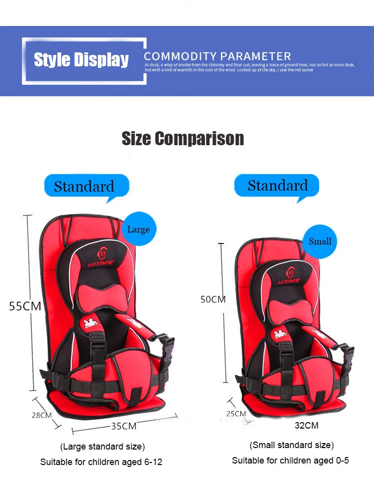 Kids Seat for Children Safe Seat Mattress Pad Cushion Infant with 0-5 6-12 Years Old Strollers Chair Seat Shopping Cart Pad