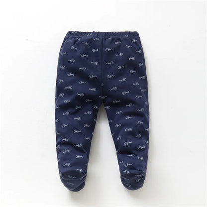 3/4/5 Teile/los Neugeborenen Baby Hosen Weiche Baumwolle Cartoon Jungen Hosen Frühling Herbst Footed Infant Baby Mädchen hosen Streifen Baby Hose