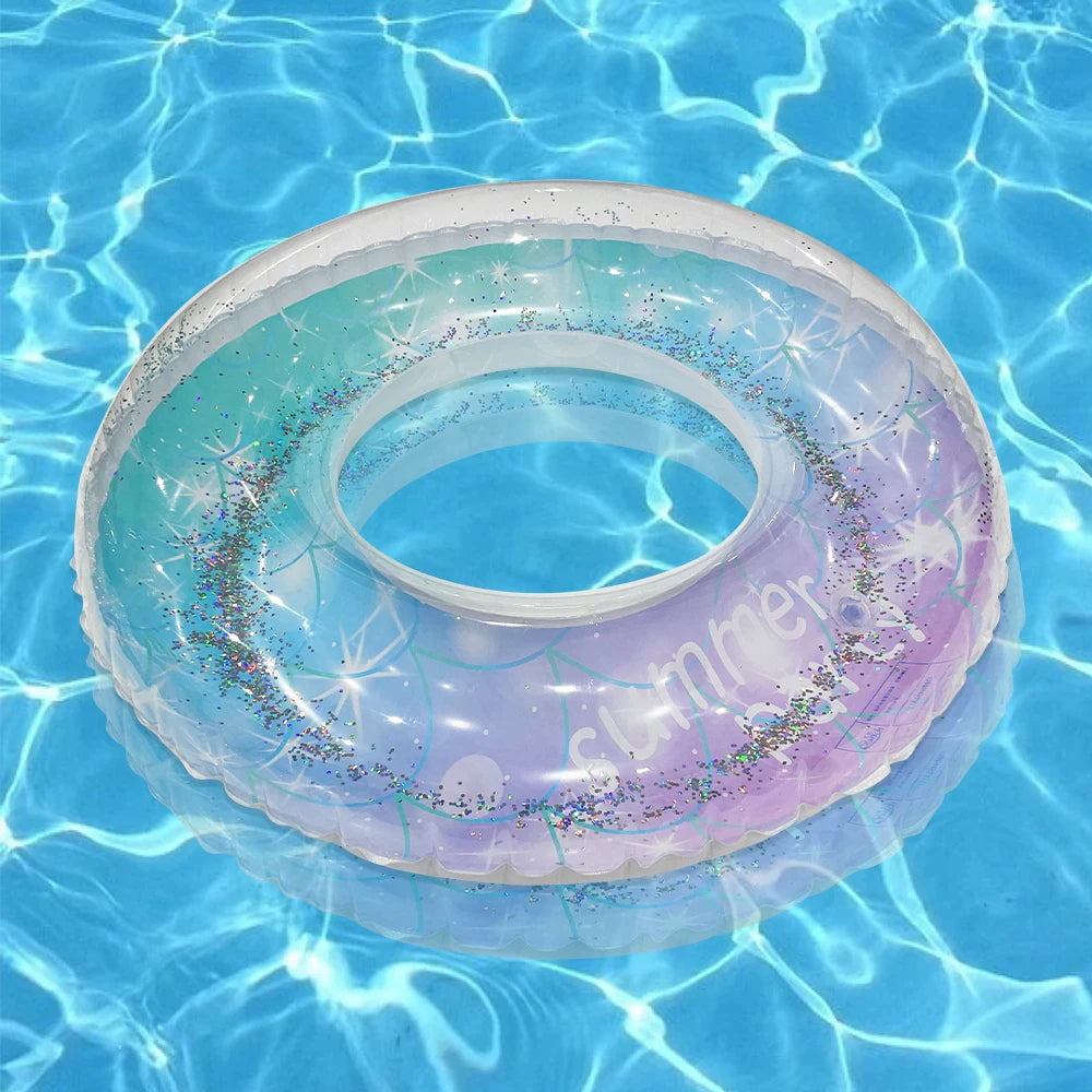 1pc Pailletten Starry Sky Schwimmen Ring Verdickt PVC Aufblasbare Schwimmen Kreis Für Strand Pool-Partys