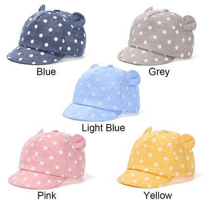 Baby's Casual Baseball Hat For 6-24Months Spring Summer Autumn Rabbit Ear Cap Dot Beach Caps Panama Cap Outdoor Children Sun Hat