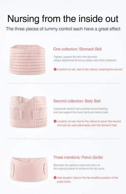 3in1 Postpartum Belly Band&Support Breathable After Pregnancy Belt Belly Maternity Bandage Band Pregnant Women Shapewear Clothes