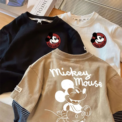 2024 Toddler Mickey Mouse Cartoon Long Sleeve T-Shirt - Cotton Tops for Kids (1-8 Years)