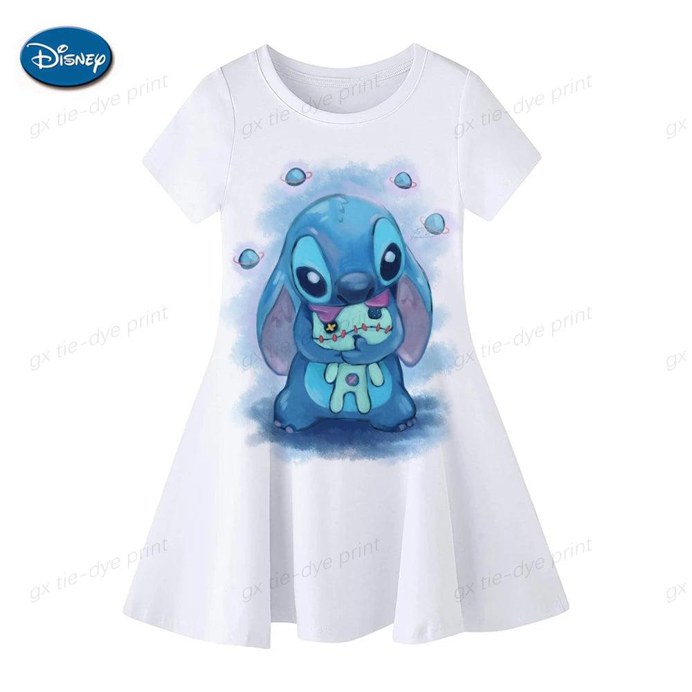 Hellokitty Kuromi Summer Dress Girl Dresses Children Dresses Miniso Cosplay 3d Cartoon Print Cute 2024 Girl Clothing Vestidos