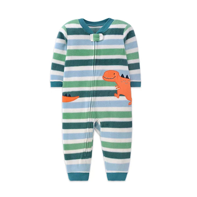 Winter Baby Kleidung Pyjamas Junge Mädchen Warme Säuglingsspielanzug Herbst Reißverschluss Fleece Overall Tier Overall Kleidung 9 12 18 24 Monate