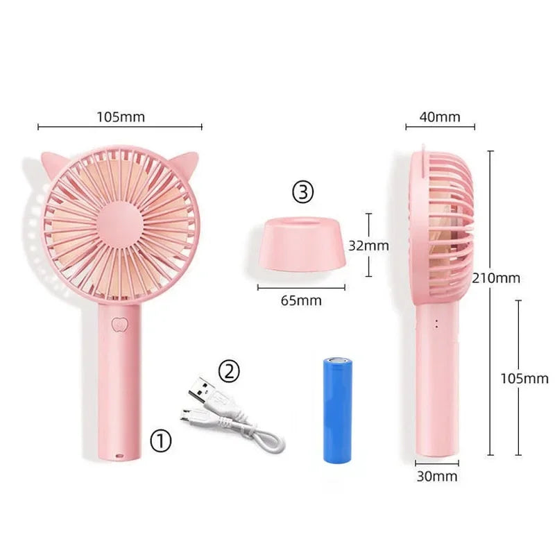 Fan for Cart Stroller Fans Portable Cartoon Outdoor Fan Clip on For Baby USB Rechargeable Handheld Electric Fan for Home 3 Speed