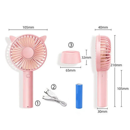 Fan for Cart Stroller Fans Portable Cartoon Outdoor Fan Clip on For Baby USB Rechargeable Handheld Electric Fan for Home 3 Speed