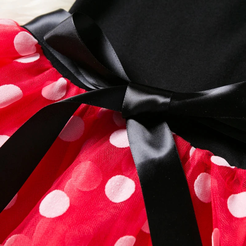 Mini Maus Baby Mädchen Kleider 2-6 Jahre Cosplay Prinzessin Kostüm für Mädchen Kinder Geburtstag Weihnachtsfeier Polka-Dot Kleider Kleidung