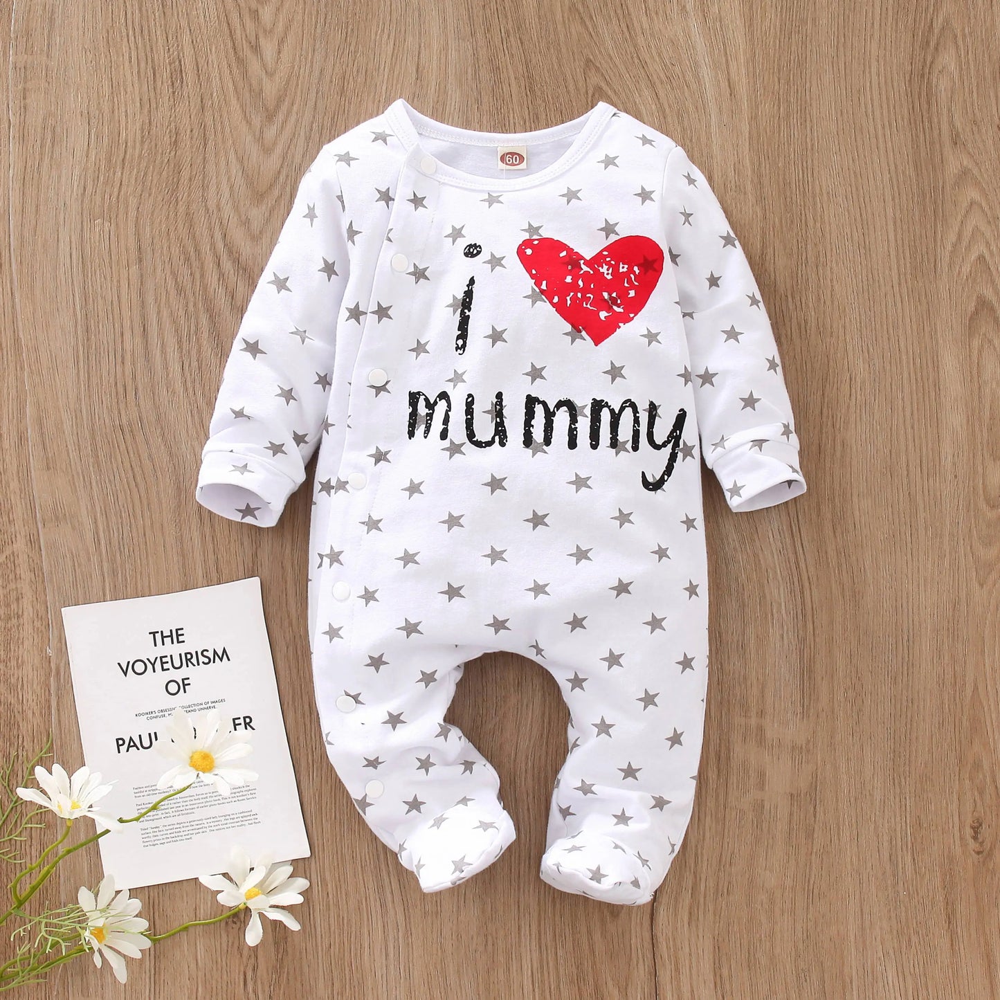 Neugeborenes Baby Junge Mädchen Romper Langarm Baumwolle Brief Drucken Overall Säuglingsbabyjungenmädchenkleidung Säuglingspyjama Outfits