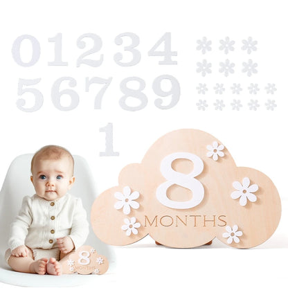 2 Stücke Baby Holz Ballon Meilenstein Karten Fotografie Zubehör Baby Fotografie Schießen Requisiten Für Neugeborene Geburt Geschenke