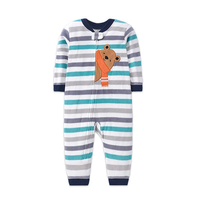 Winter Baby Kleidung Pyjamas Junge Mädchen Warme Säuglingsspielanzug Herbst Reißverschluss Fleece Overall Tier Overall Kleidung 9 12 18 24 Monate