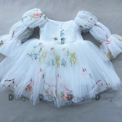 Neugeborenes Baby Mädchen Geburtstagskleid für Kleinkinder Stickerei Hochzeit Blumenmädchen Zeremonie Vestido für 1 Jahr Infantil Kleidung Kinder